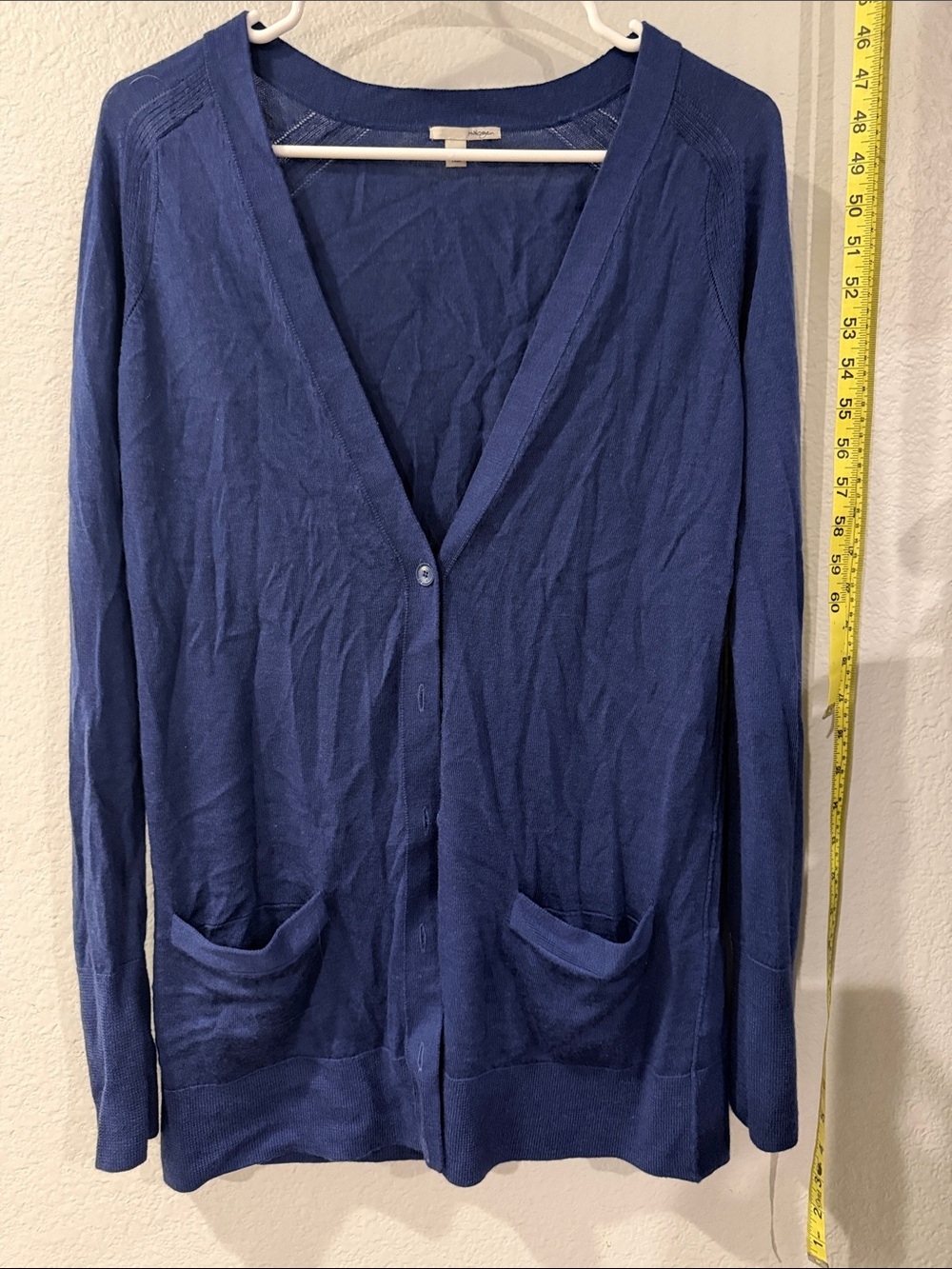 Halogen Navy Blue V-Neck Lightweight Cardigan with Pockets